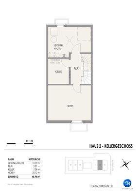 Grundriß Haus2 - Kellergeschoß