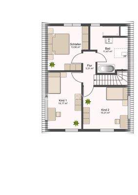 Grundriss vom 1. Obergeschoss