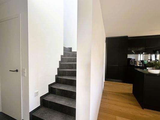 Treppenaufgang zum Staffelgeschoss