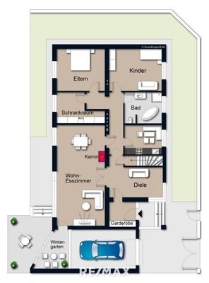 Grundriss EG möbliert