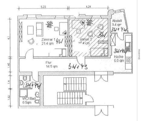 Grundriss Eingang 2 EG (hinten)