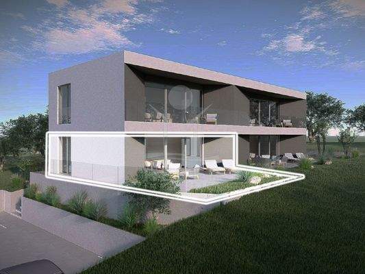 Neubau-Erdgeschosswohnung auf der Insel Krk, Nähe Baška