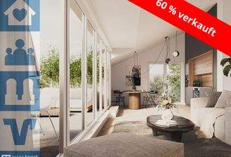 Visualisierung einer beispielhaften Dachgeschosswohnung