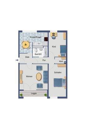 gestalteter Grundriss