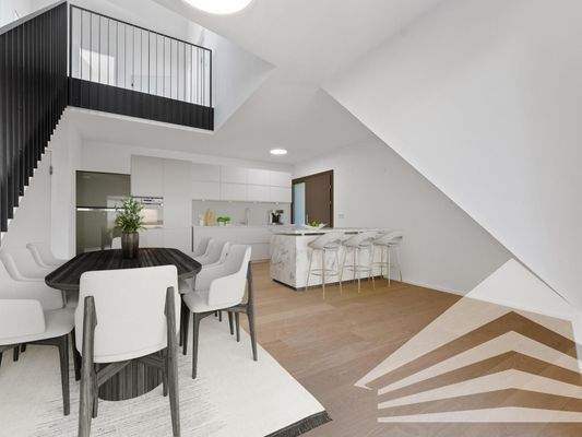 Küche und Essen mit Möblierungsvorschlag