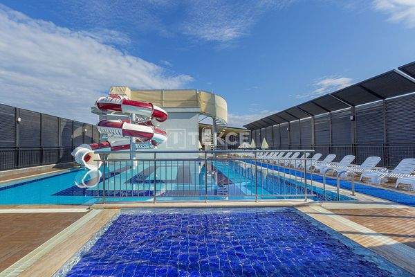 Furnished Apartments in a Complex with Private Beach in Konaklı