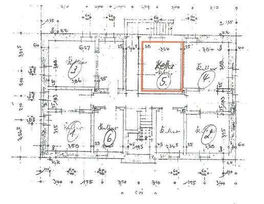 Grundriss Kellergeschoss (aus Verkehrswertgutachten)