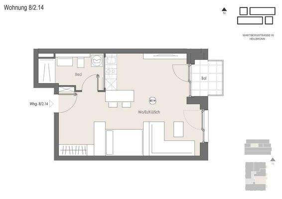 Grundriss Wohnung 8/2.14