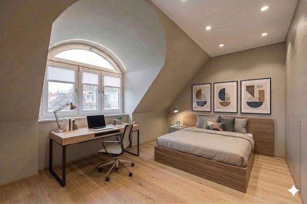 Schlafzimmer 2 im Dachgeschoss (virtuell bearbeitet)