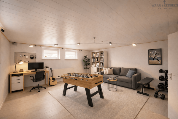 Visulaisierung des Hobbyraums im Keller