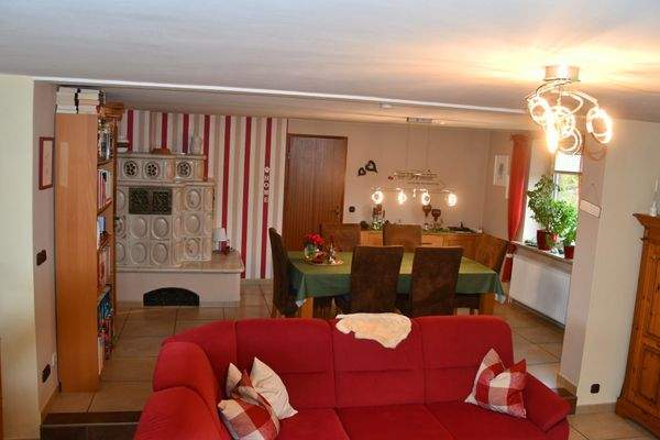 Esszimmer mit Kaminofen