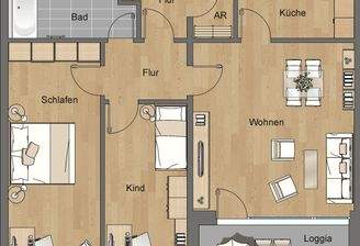 Grundriss der Wohnung