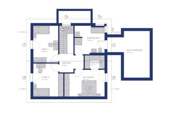 mit Dachterrasse