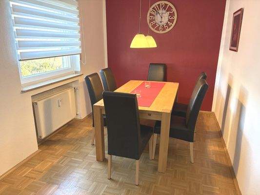 Der Essbereich im Obergeschoss