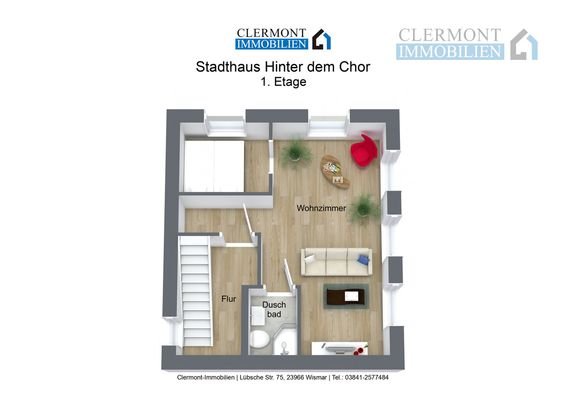 Stadthaus Hinter dem Chor - 1. Etage - 3D Floor Plan