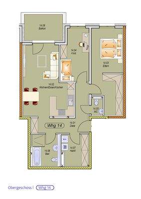 Grundriss Wohnung 14 OG 