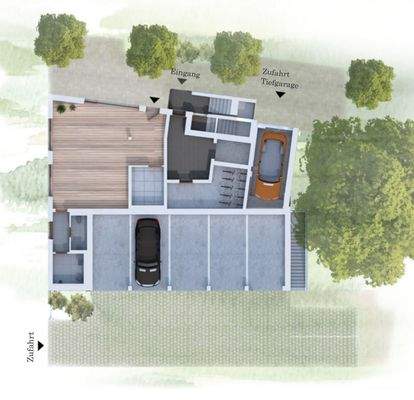 Stellplätze im EG + Gewerbe