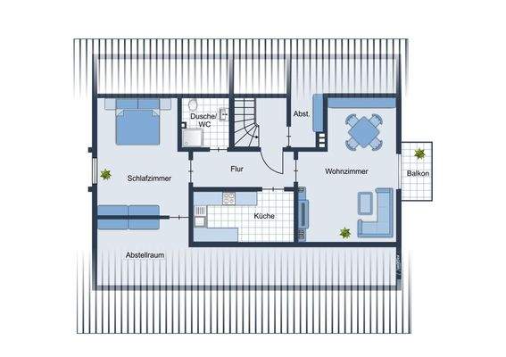 Dachgeschoss mit Balkon