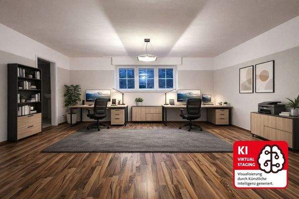 Büro im Keller visualisiert