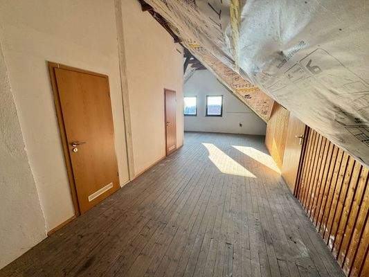 Spitzboden nach Süden mit Dachabteilen 