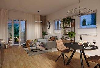 Innenvisualisierung Wohnzimmer 1 Zimmer EG