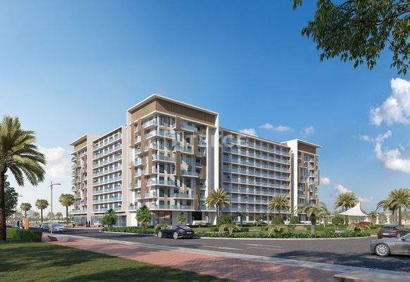 Flats in a Project with Lagoon Pool in Dubai Studio City