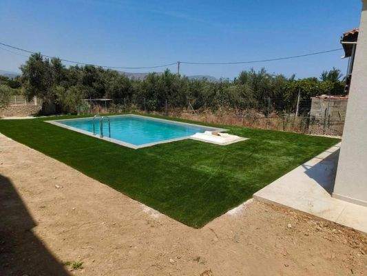 Kreta, Dramia: Einfamilienhaus mit Meerblick und Pool zu verkaufen