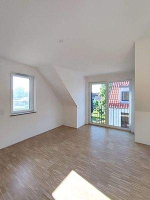 Schlafzimmer mit Blick ins Grüne