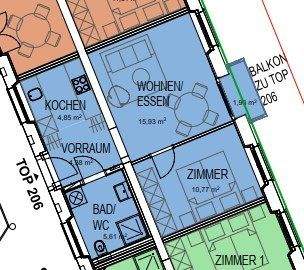 1.3 Beispielgrundriss 2-Zimmerwohnung