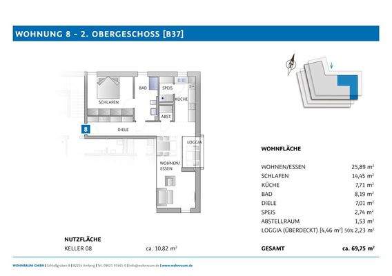 Grundriss - Wohnung 8 [B37]