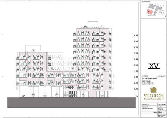 Baufeld XV Westansicht