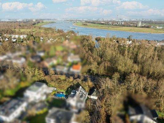 Drohnenansicht: Rheinnähe