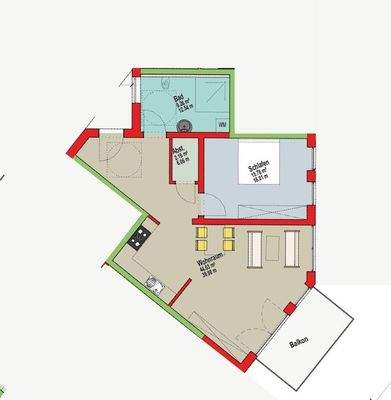 Grundriss Wohnung Nr.11(nicht maßstabsgetreu)