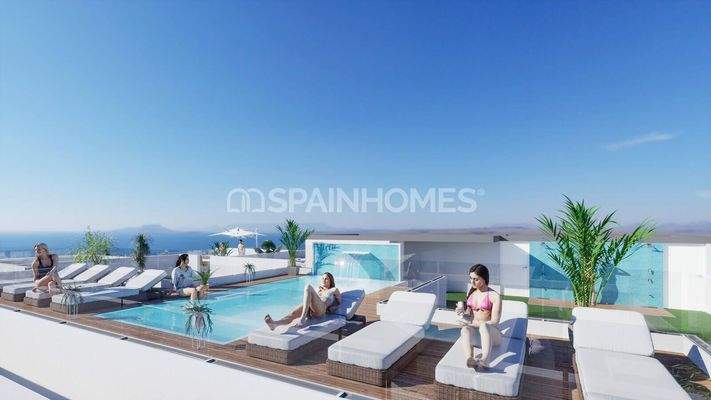 Apartments in Complex with Rooftop Pool in Torrevieja