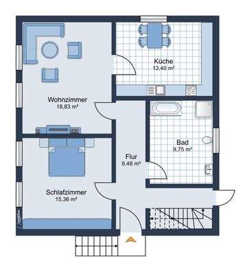 Erdgeschoss Möbliervorschlag