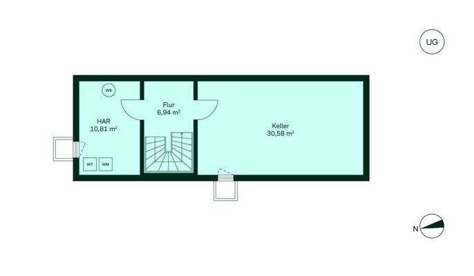 Zusätzlicher Stauraum im Untergeschoss