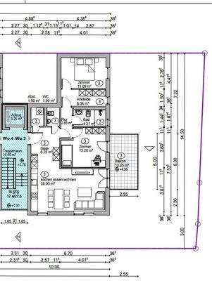 Grundriss Whg. 3 OG Garten