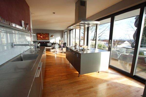 Küche mit Blick ins Münsterland