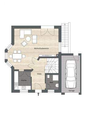 Grundriss vom EG des EFH