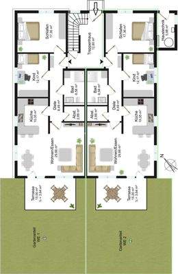 Grundriss EG - WE 1 (grau)