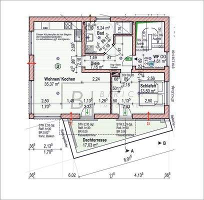 Dieser Grundriss ist nicht maßstabsgerecht und ist zur Maßentnahme nicht geeignet. Er dient nur der Vorinformation