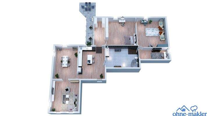 Skizze, Wohnung, Beispiel