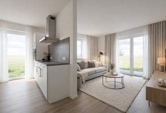 Küche und Wohnzimmer KI generiert
