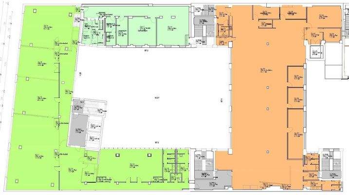 Grundriss Bauteil 1-4, 3. OG - 1.538 qm