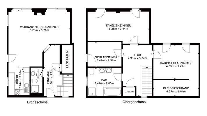 Grundriss Hinterhaus, EG, OG