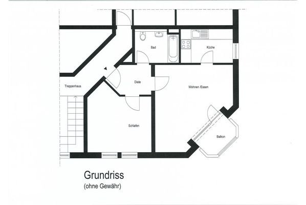 Grundriss - Wohnung ca. 56 m² (ohne Gewähr)