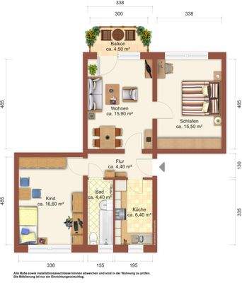Grundriss Möblierungsvorschlag