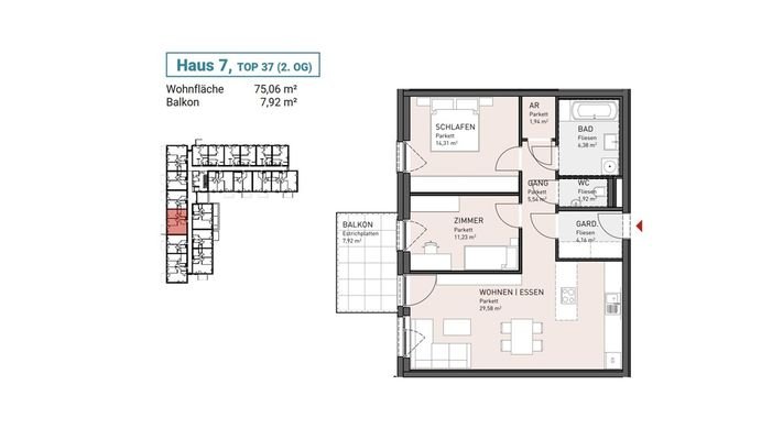 Haus 7, Top 37 (2. OG)