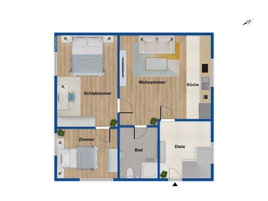 Grundriss  Wohnung OG MFH