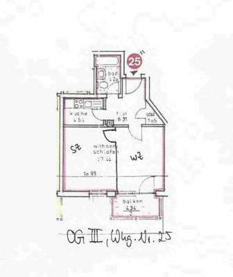 Grundriss WE 25 - OG 3